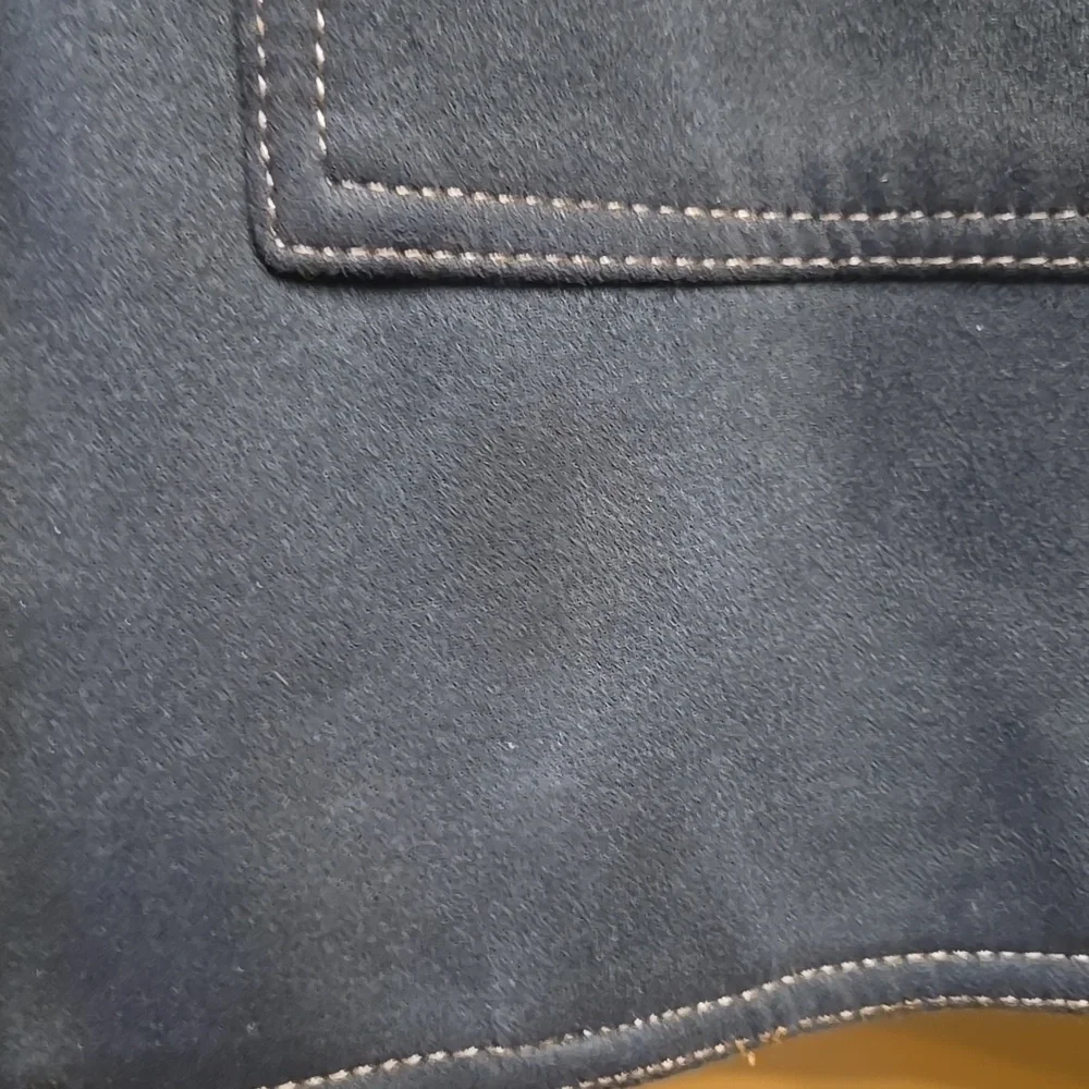 Zara FAUX SUEDE JACKET WITH CONTRAST TOPSTITCHING Size Medium - Picture 12 of 13